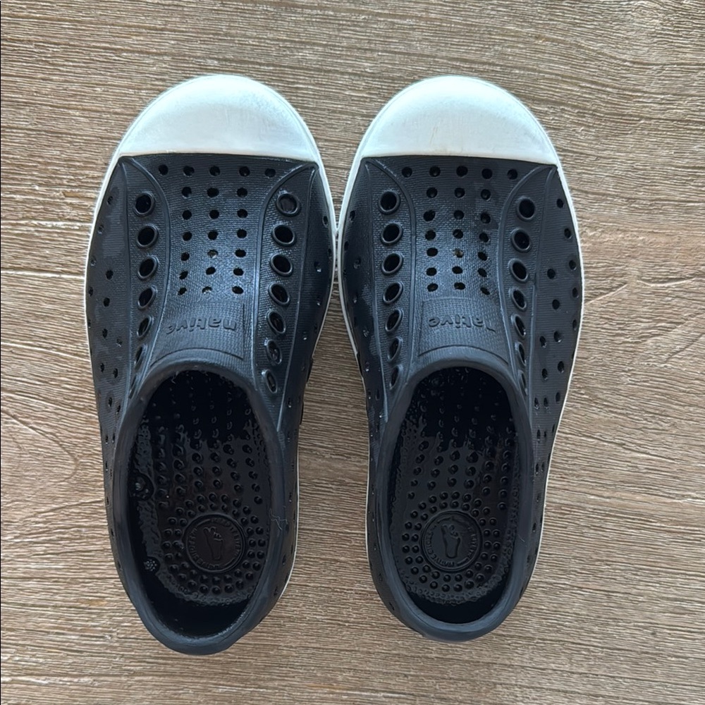 Native Black and White Water Shoes Slip-On